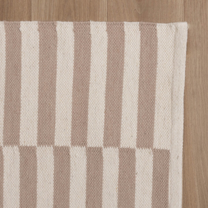 Katoenen vloerkleed - Dazzle Blocks Beige/Wit