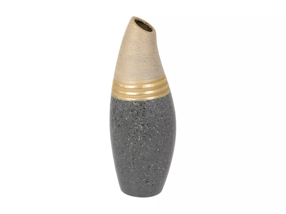 Vase en céramique dorée 12x12x33h