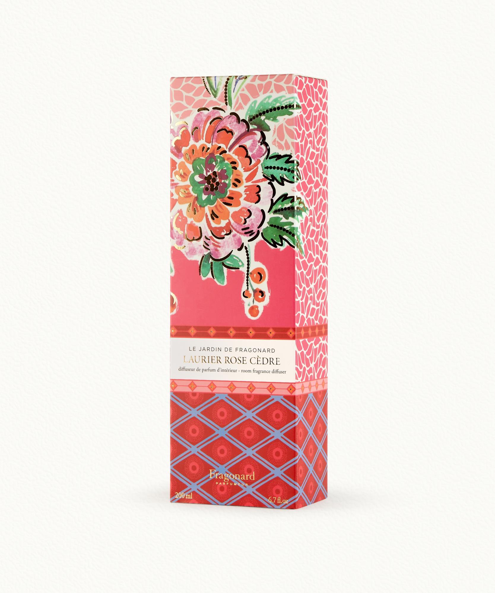 Laurier Rose Cèdre  Diffuseur + 10 bâtonnets - flacon 200 ml