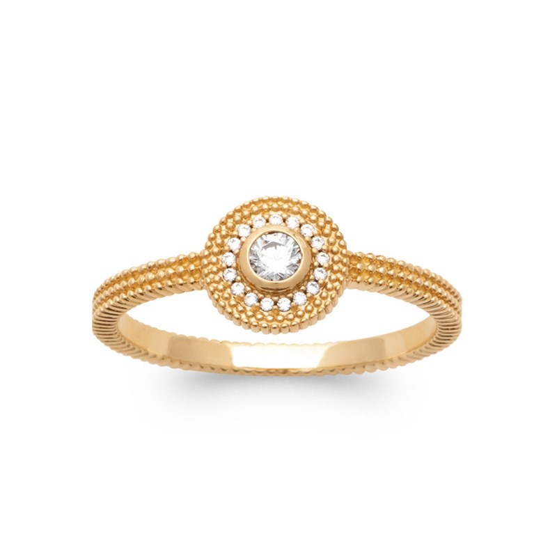 Bague Femme - Plaqué Or - Oxyde de zirconium