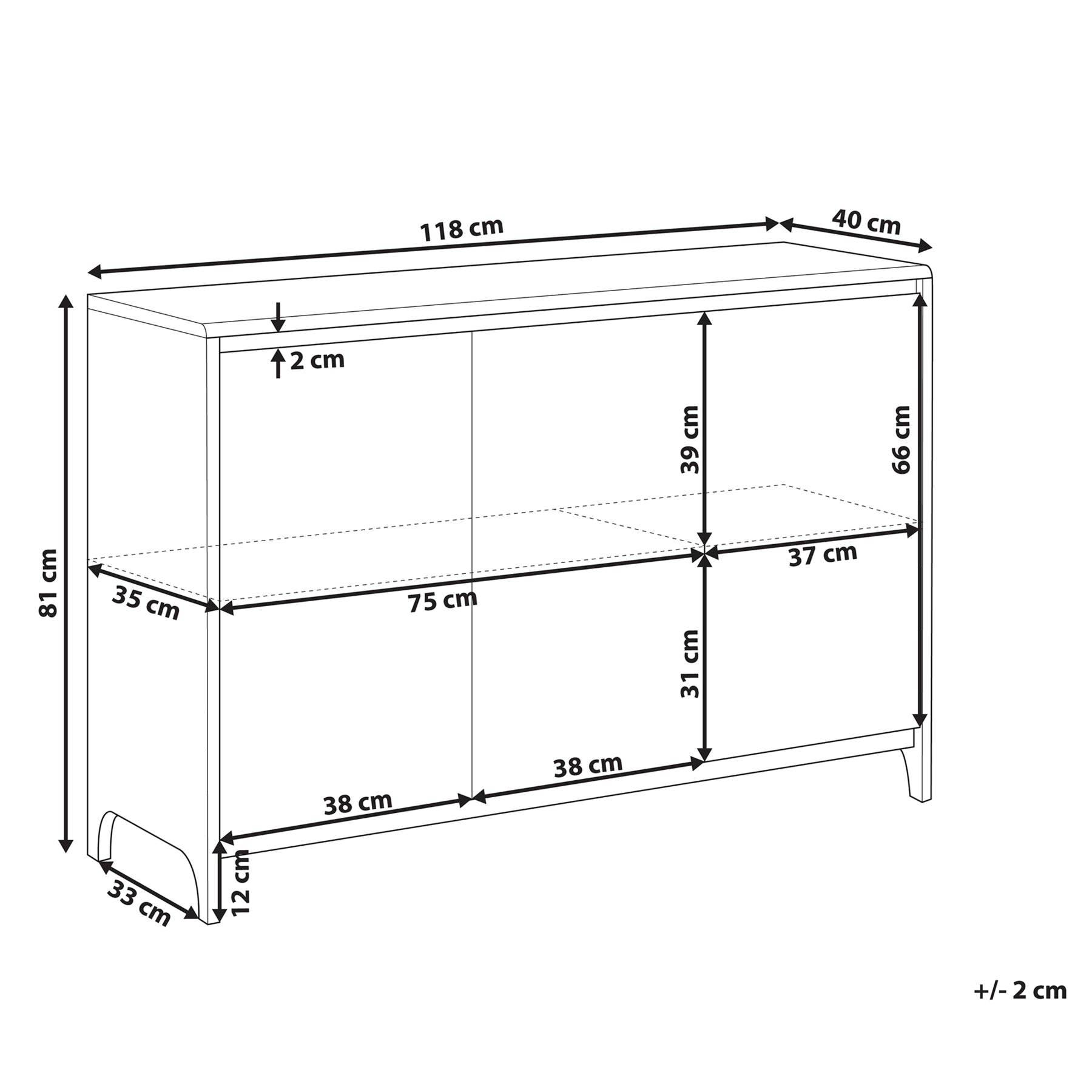 Beliani - MEDFORT - Dressoir - Donkerbruin|Grijs - Vezelplaat