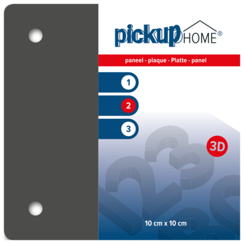Pickup 3D Home plaat grijs acrylaat 3 mm 10 x 10 cm