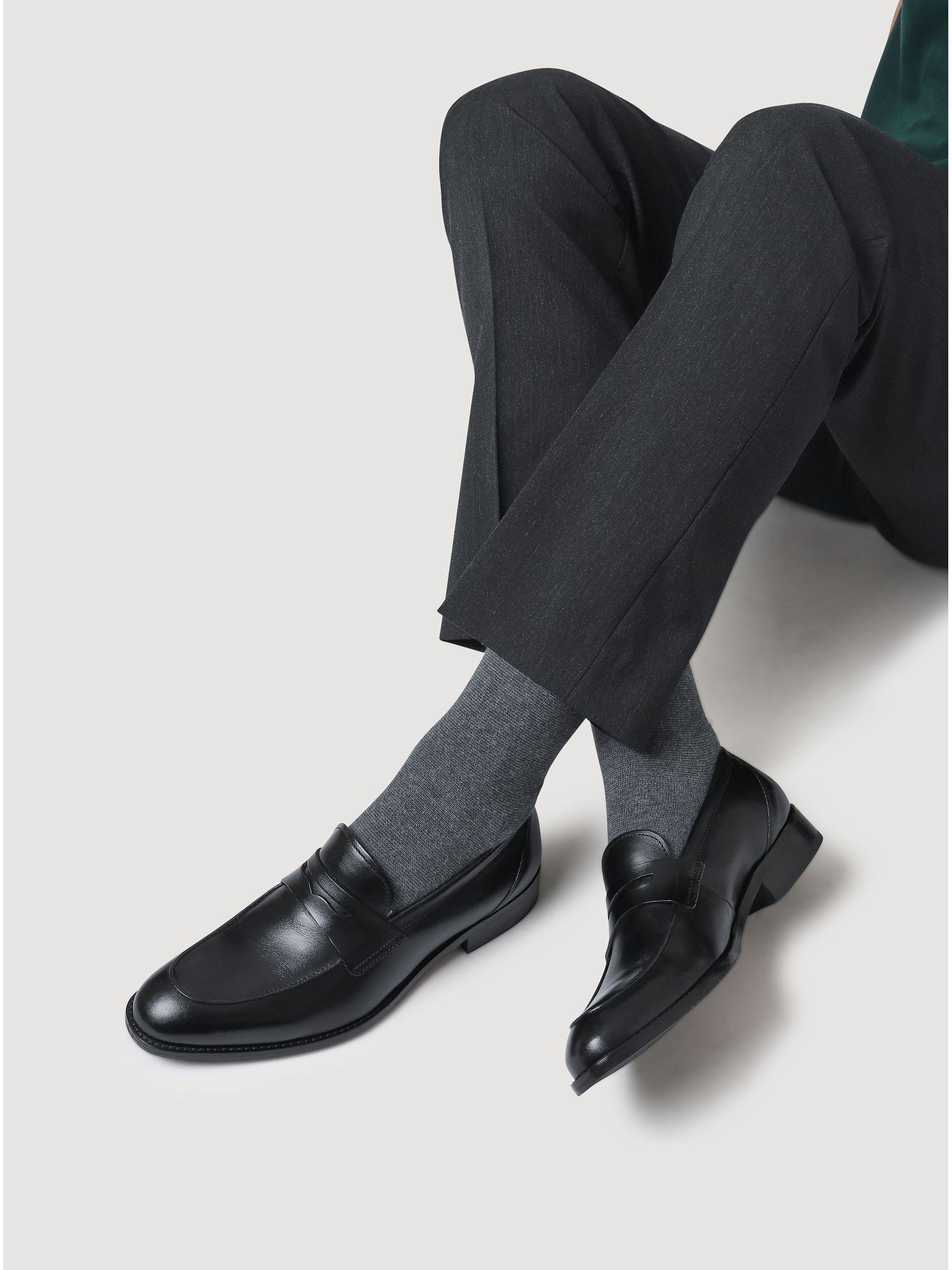 Zwart chroom - Jones Bootmaker penny-loafers van leer