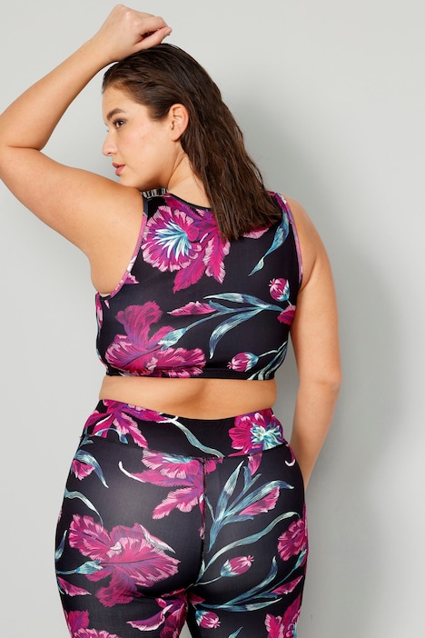 Bustier, floraler Print, Rundhals, Unterbrustband, ärmellos