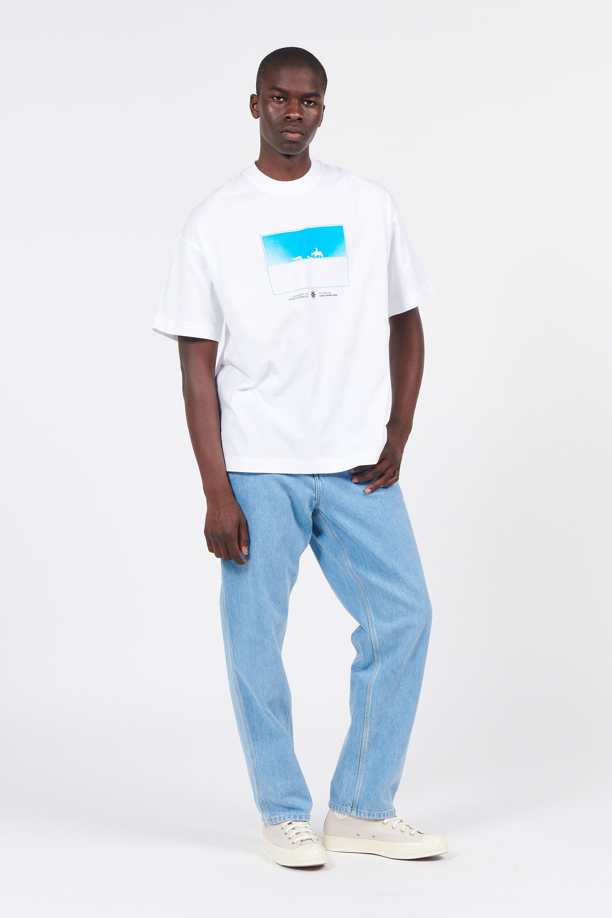 CARHARTT WIP jean Single Knee Bleu
