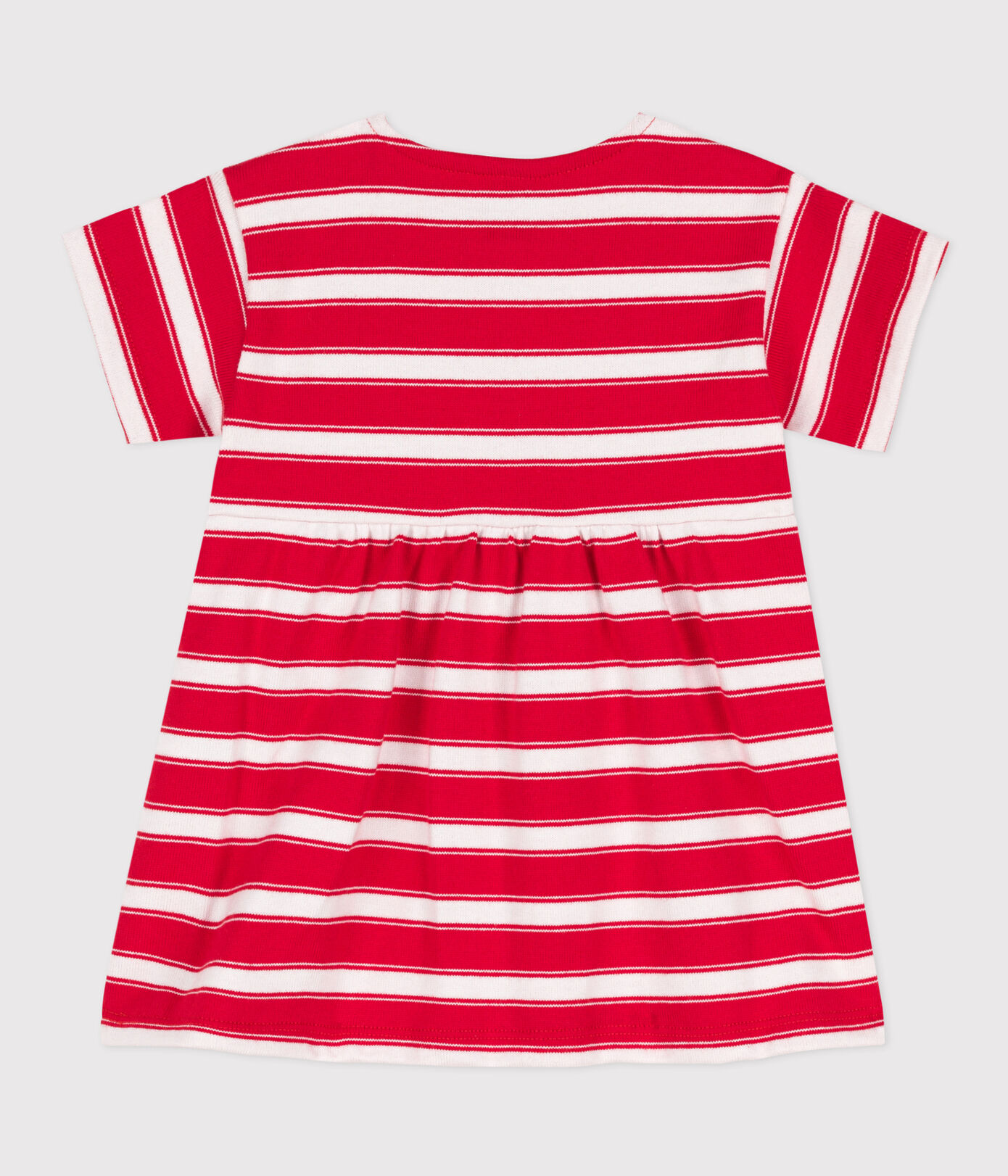 Robe manches courte bébé en jersey épais rayé