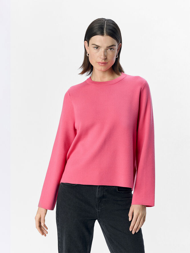 Object OBJREYNARD SQUARE SLEEVE O-NECK NOO Hot pink/col