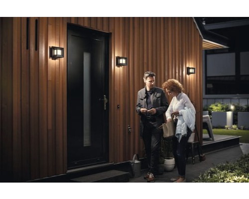 LED buitenwandlamp 8W 800 lm 13x13 cm zwart