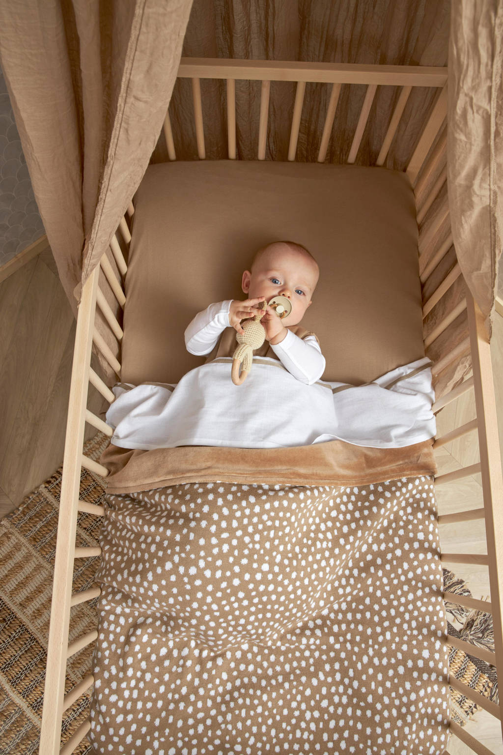 baby wieglaken Bies 75x100 cm taupe