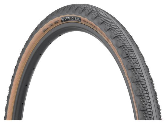 Pneu Gravel Teravail Washburn 650b Tubeless Ready Souple Durable Bead-to-Bead Flancs Beiges Tan