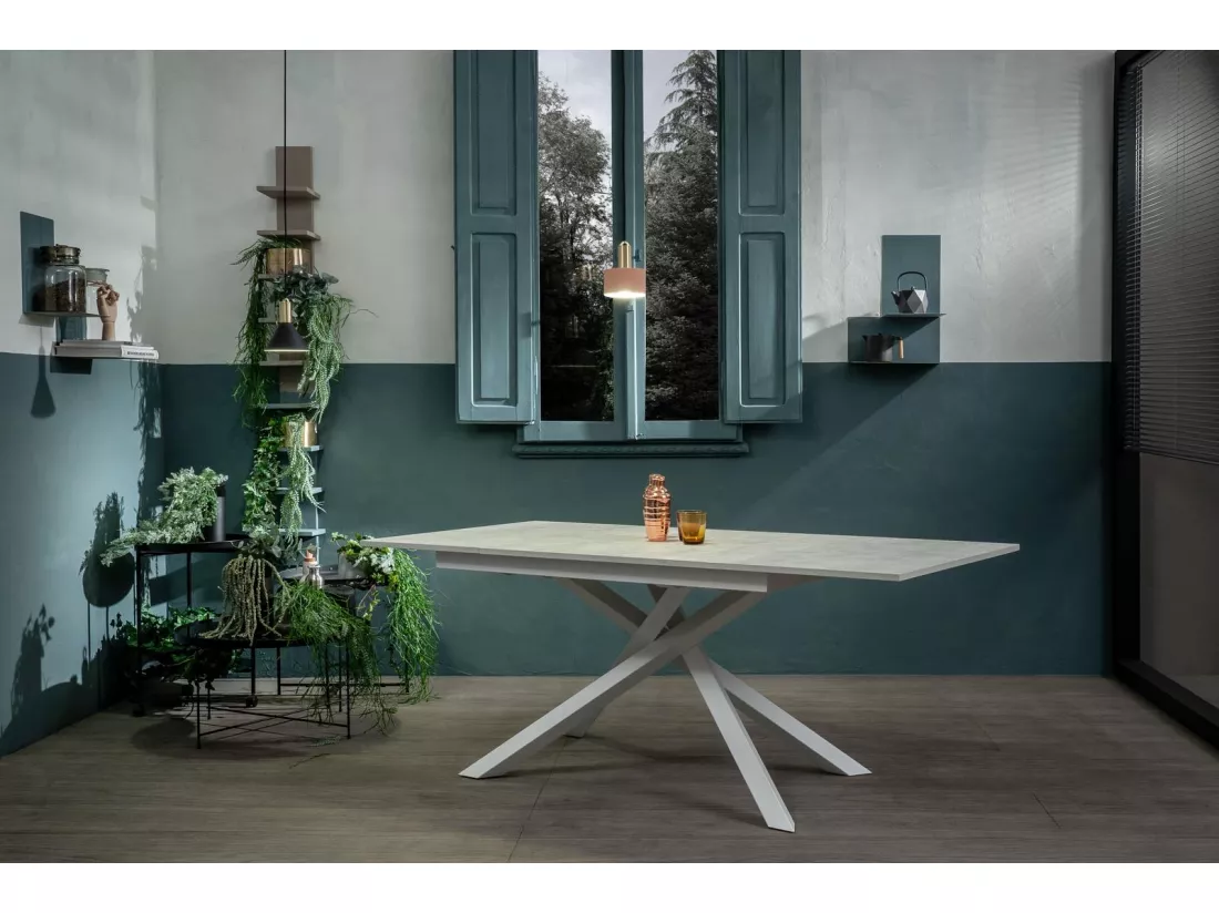 Pulse Table extensible (140/190 x 90 cm) en Mélamine Blanc
