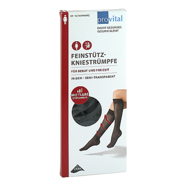 Provital 70 den Stützkniestrümpfe Größe 39 - 42 schwarz, 2 St
