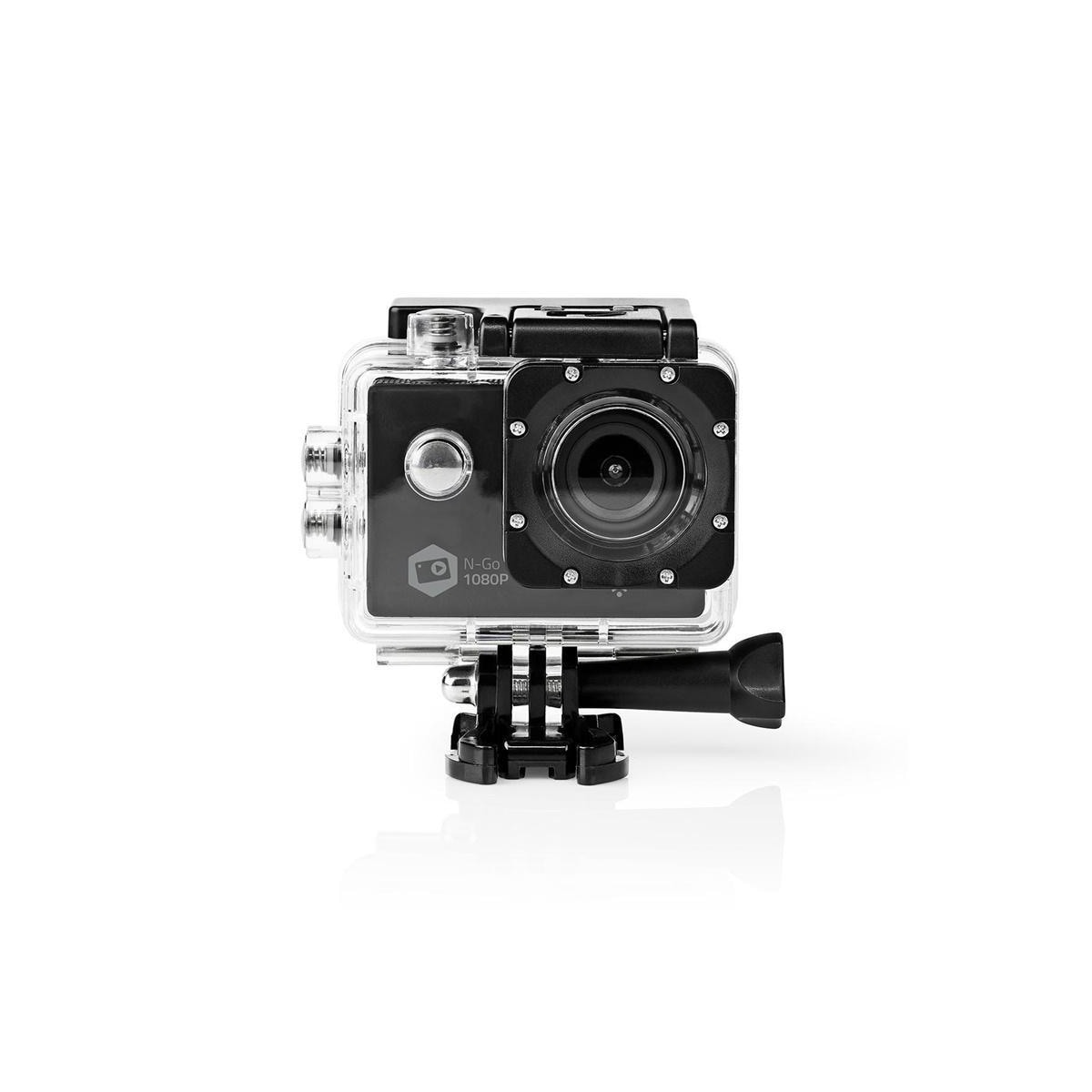 Nedis handling Cam | 1 Skjerm | 1080p@30fps | 12 MPixel | Vanntett opptil: 30.0 m | 90 min | Wi-Fi | App tilgjengelig for: Android™ / IOS | Montering inkludert | Sort