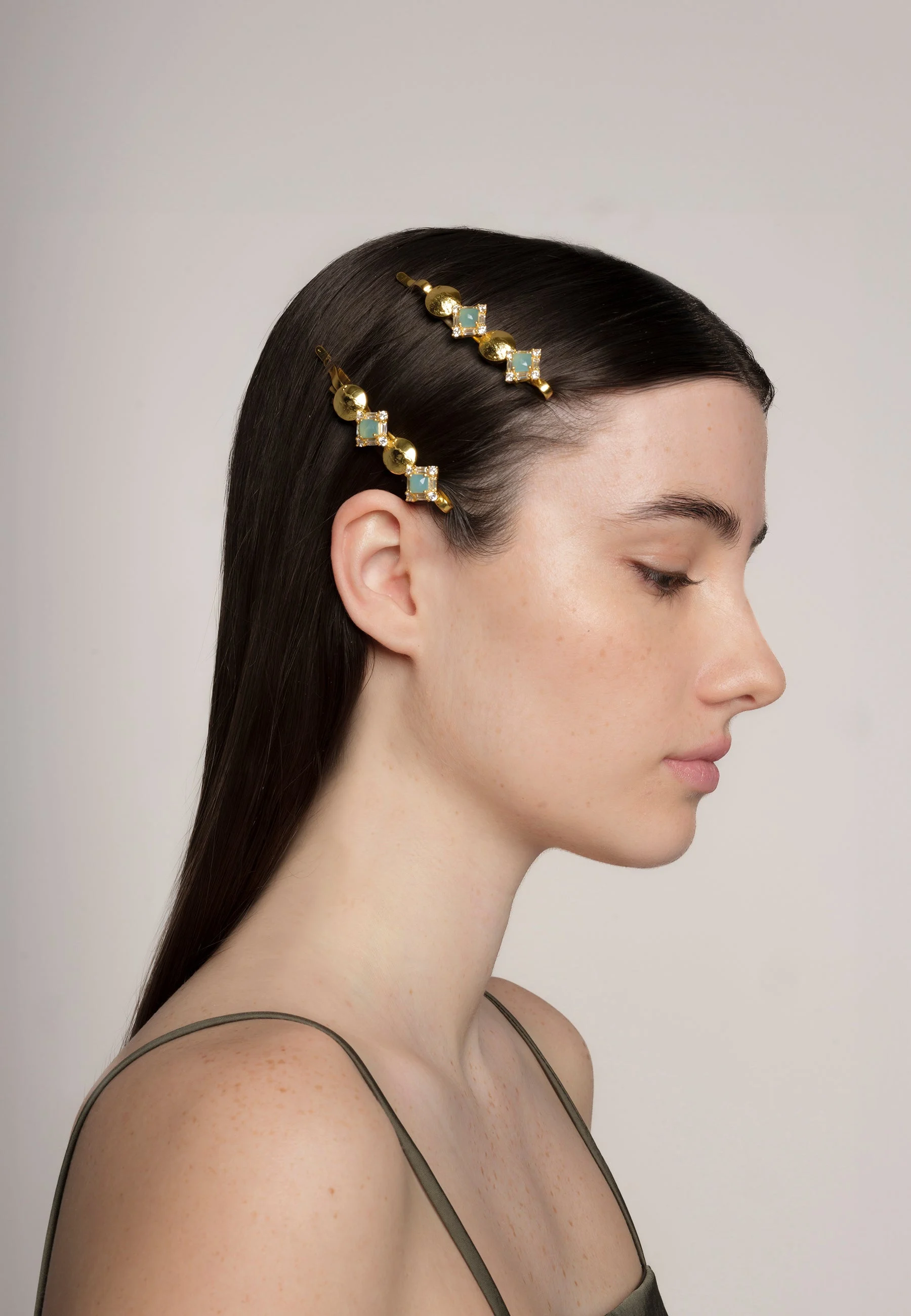 BARRETTE ELARA AIGUE-MARINE - Barrette elara aigue-marine | Bleu
