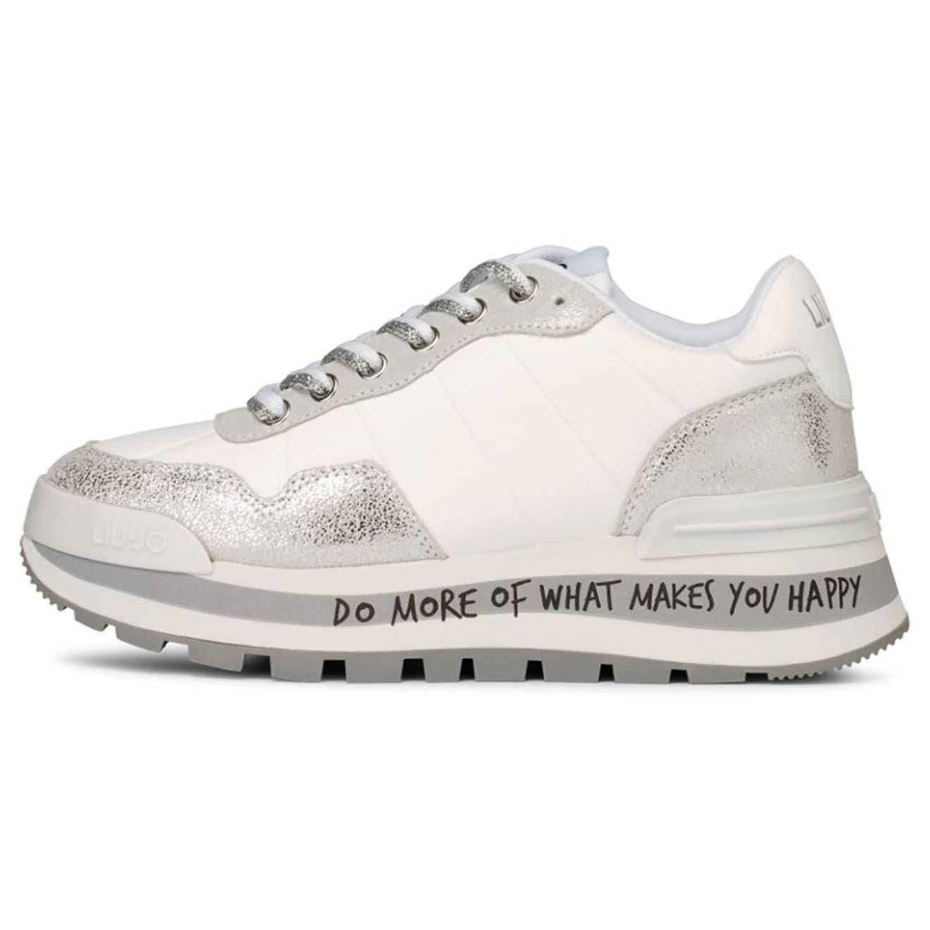 Liu-Jo Sneakers en Cuir Lara blanc/argenté
