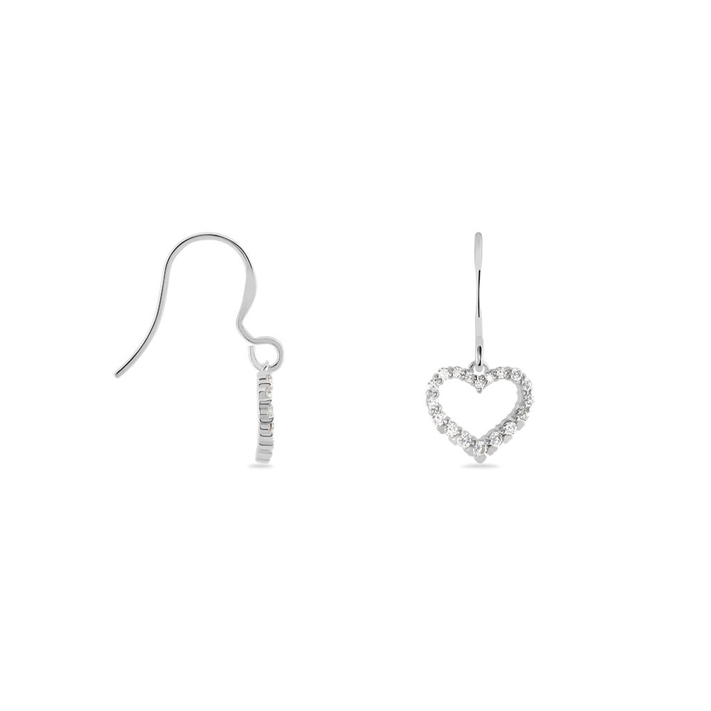 Boucles D'oreilles Pendantes Nermin Argent Blanc Oxyde De Zirconium