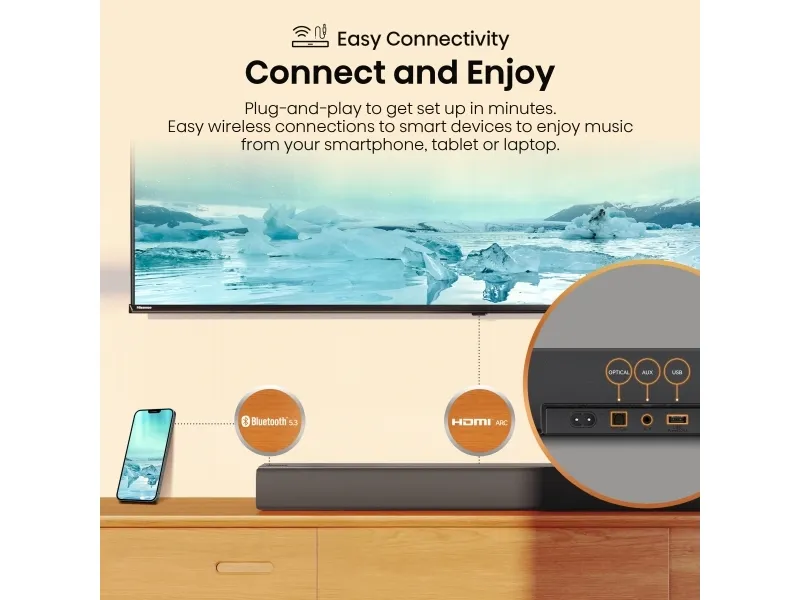 Hisense HS3100 - Lydbarsystem - til TV - 3.1.kanal - trådløs - Bluetooth