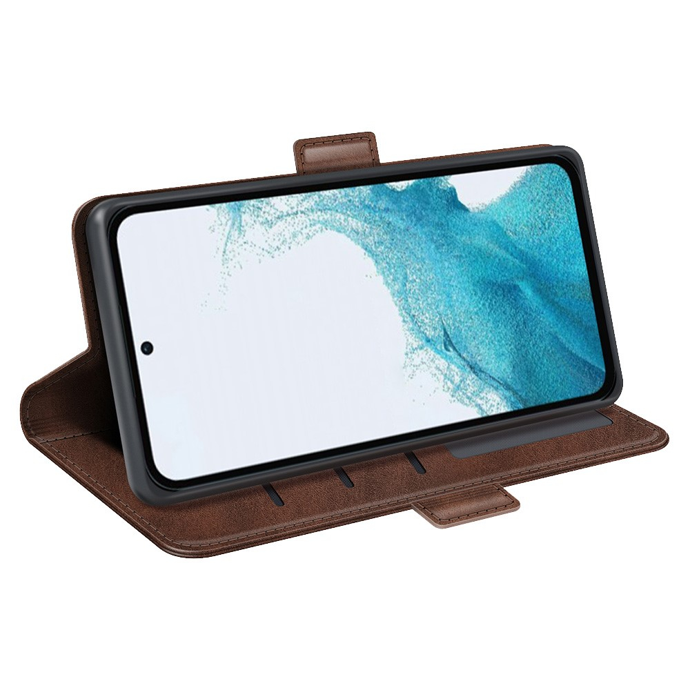 Samsung Galaxy A54 5G Vintage Leder Tasche Flip Cover Fashion Design - Braun