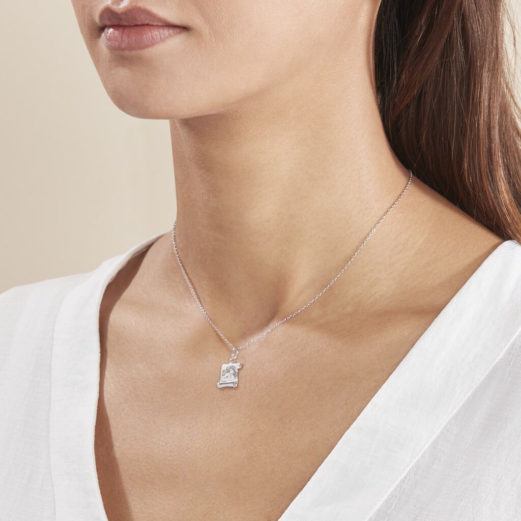 Pendentif Ange Parchemin Or Blanc