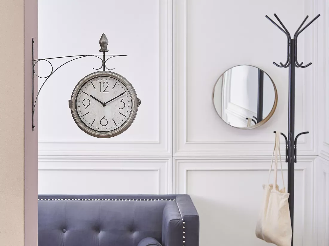 Horloge murale ROMONT 34 cm Métal Argenté