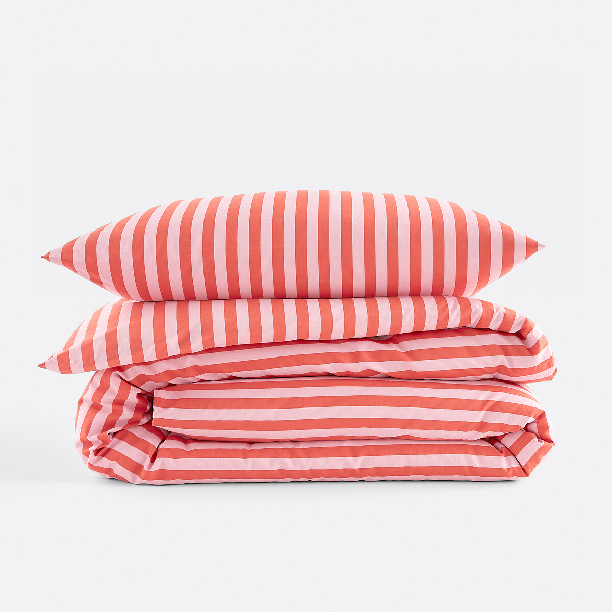LA REDOUTE INTERIEURS<br>Conjunto de cama 50% algodão reciclado, rosa Sacha