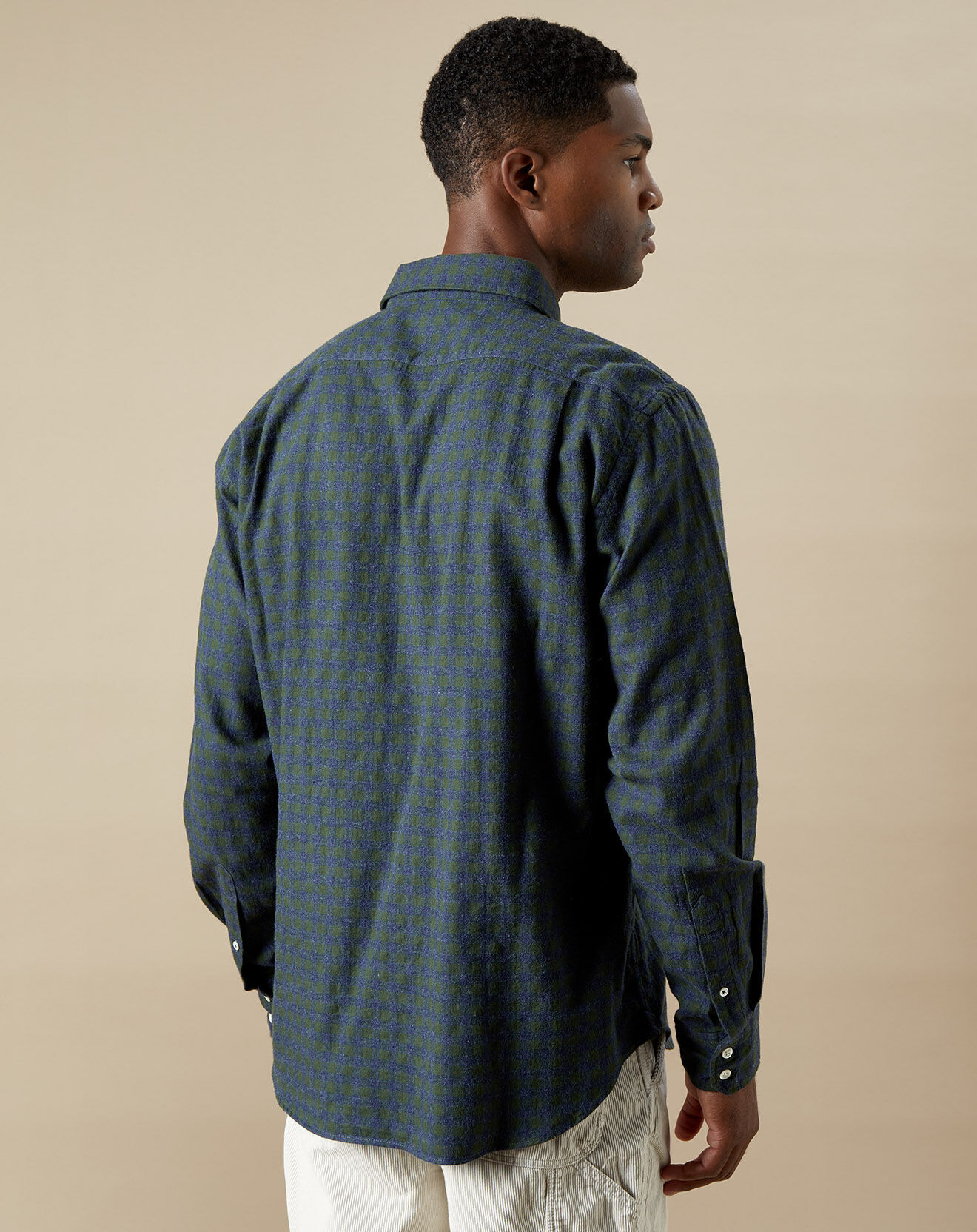Hartford Chemise en Flanelle regular Paul à carreaux graphite