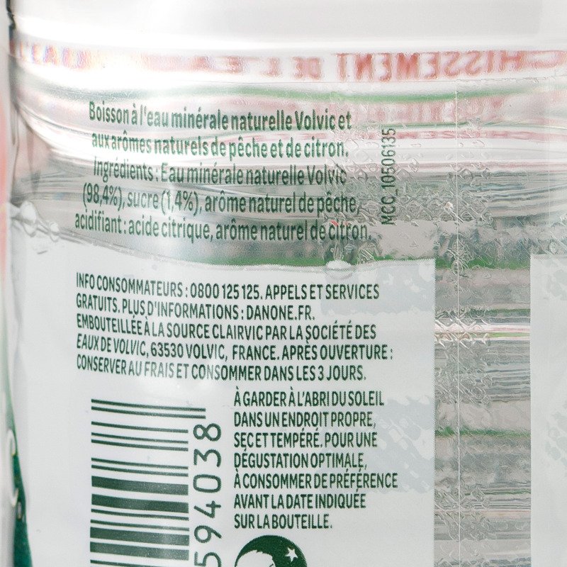 Eau Volvic Zest pêche 50 cl - 24 bouteilles