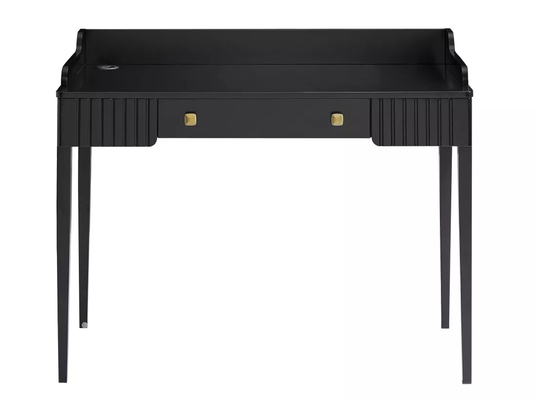Bureau console avec 1 tiroir - MDF - Noir mat - RENEVI de Pascal Morabito