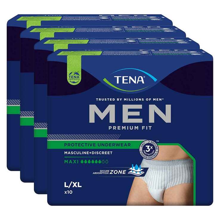 TENA® MEN PREMIUM FIT Pants Maxi L/XL bei Inkontinenz, 4X10 St