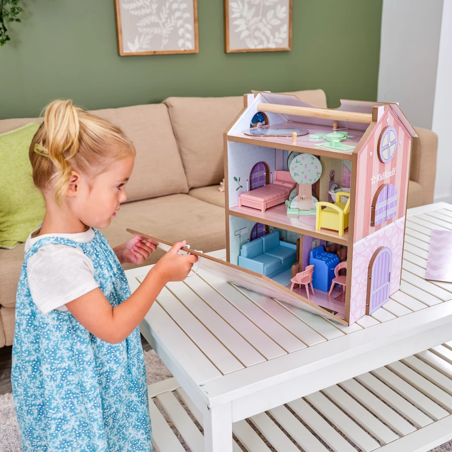 KidKraft® Cottage- Puppenhaus zum Spielen und Verstauen