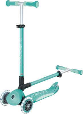 Globber Go-Up Deluxe Lights 3-hjuls Sparkesykkel, Dark Mint