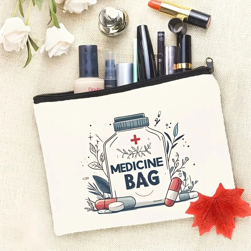 (21x16cm) Kosmetik Make Up Tasche Necessaire Organizer Bag mit Reissverschluss - Emergency Snacks