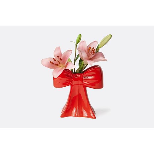 Doiy Bow Vase. Red