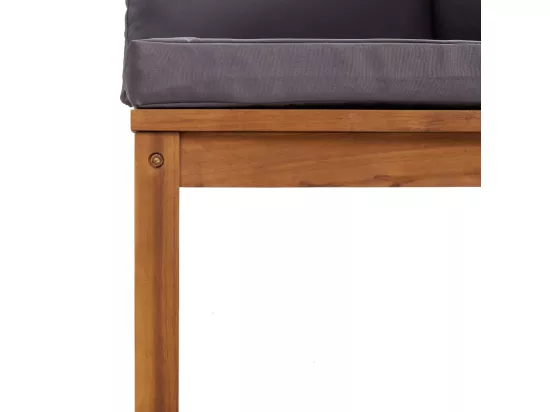Salon de jardin 6 pièces avec coussin Bois d'acacia solide