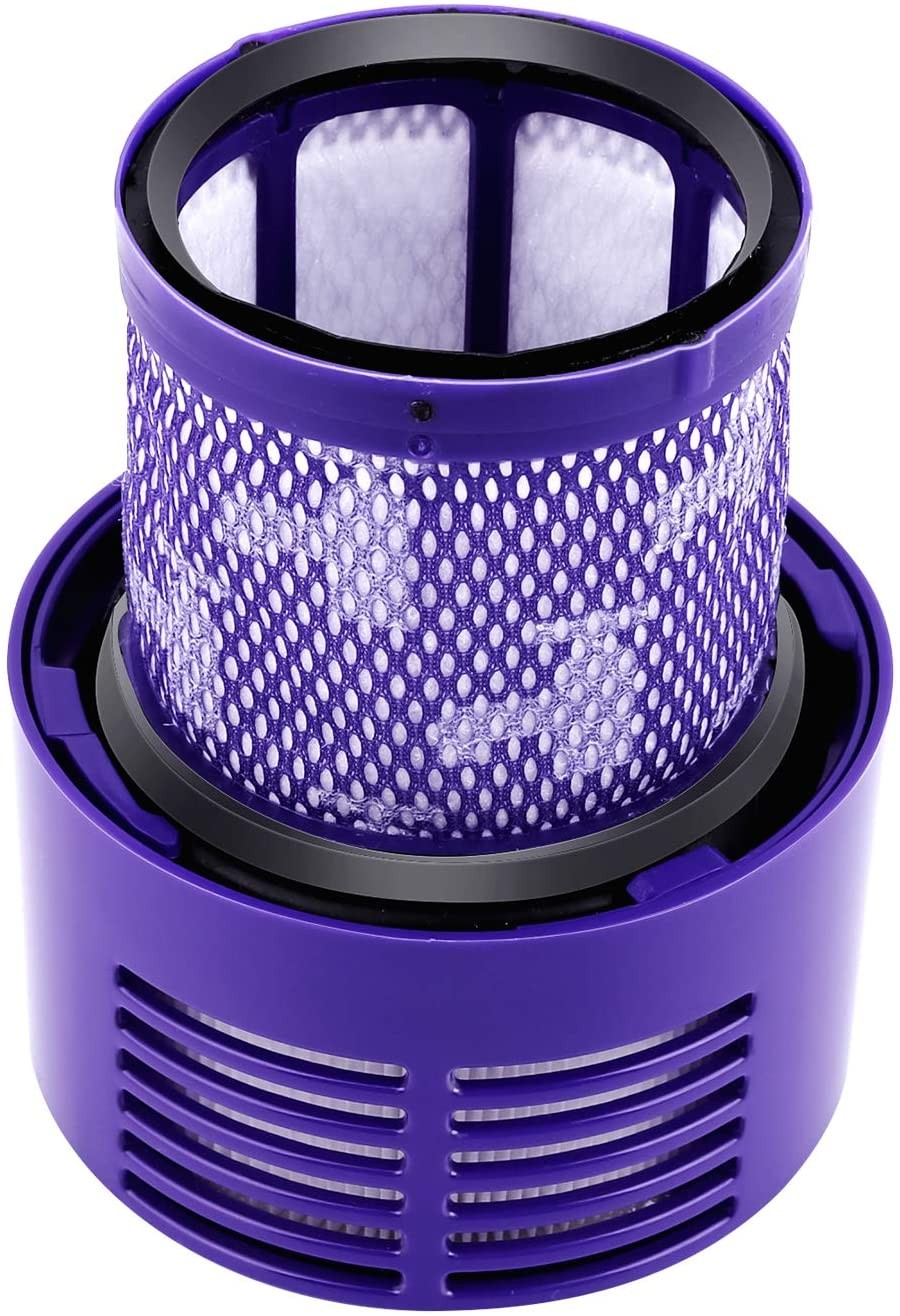 (5-tlg. Set) Ersatz Hepa Filter inkl. Reinigungsbürste für Dyson Staubsauger V10 / SV12 - Violett