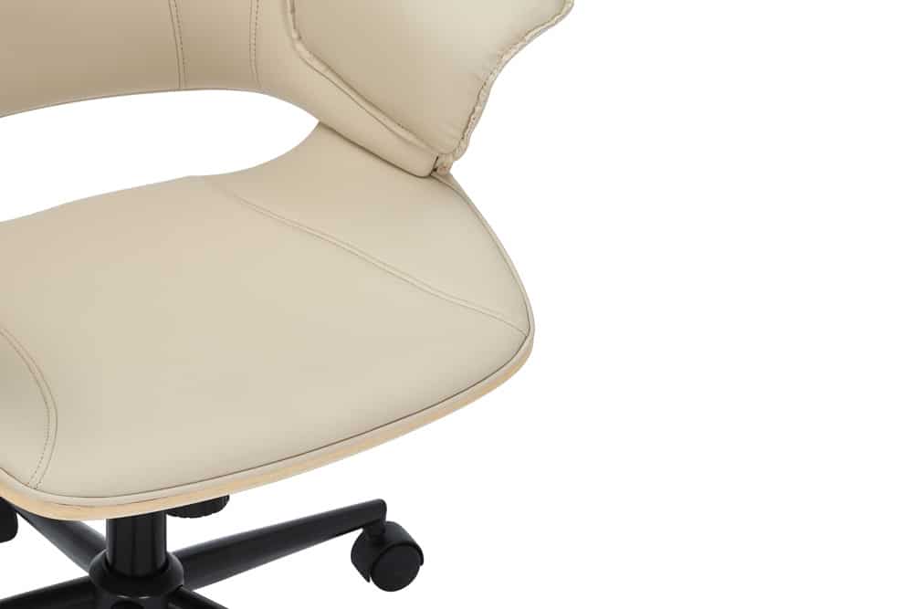 Höhenverstellbarer Bürostuhl MANHATTAN natur Eiche creme beige Kunstleder drehbar