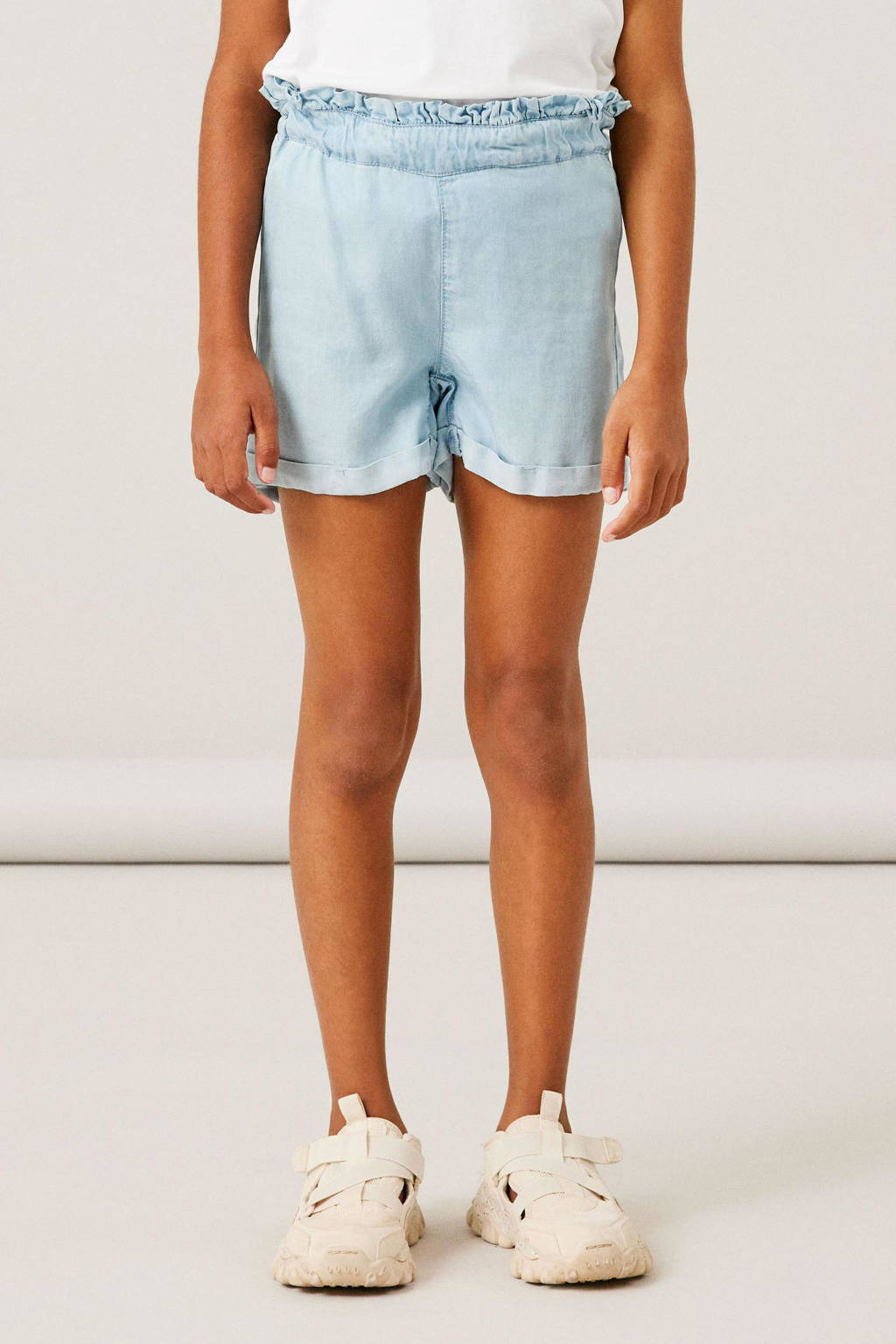 NAME IT regular fit short NKFBELLA lichtblauw