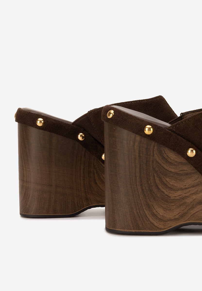 Mules à plateforme bruns Jazminia