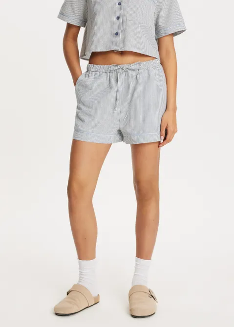 Gestreepte pull-on short blauw (BLW.D)