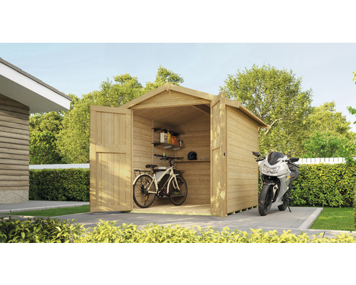 motorgarage weka La Cochera met vloer 240 x 273 cm gelakt