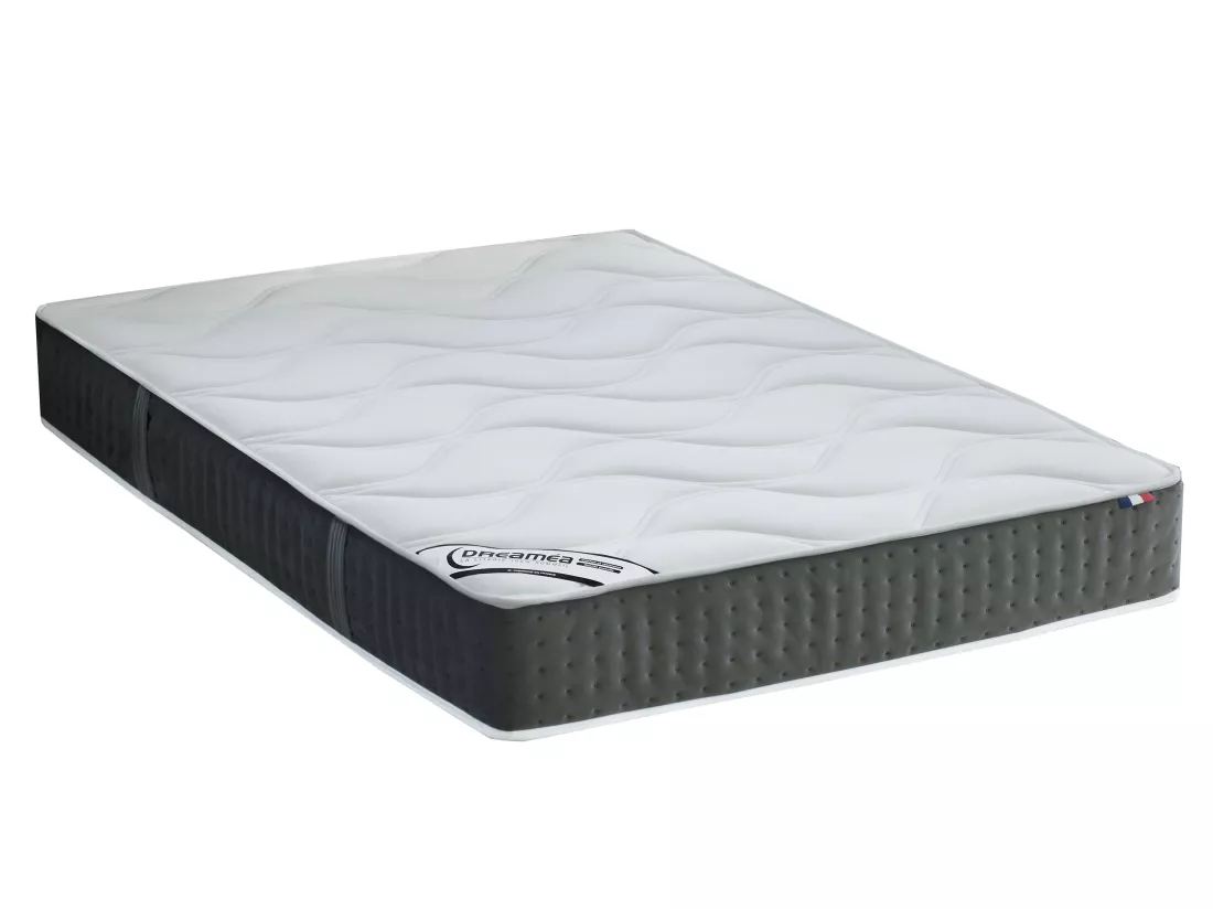Ensemble 140 x 190 cm sommier velours + matelas hybride ressorts ensachés 7 zones et mémoire de forme ép.25cm - TIAMAT de YSMÉE