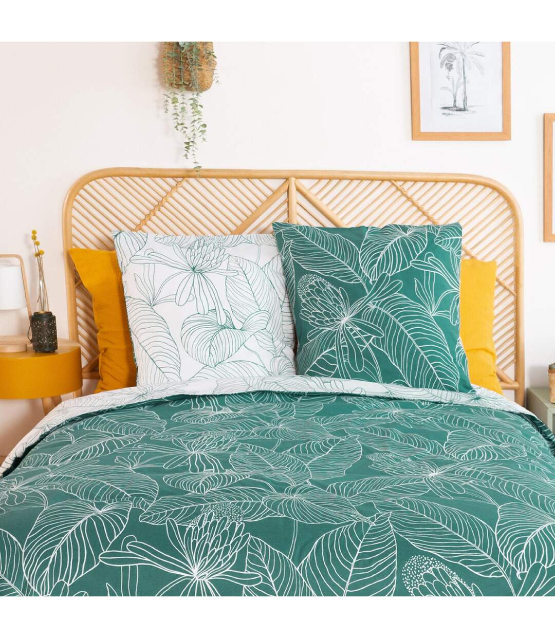 Parure de lit 260x240 cm coton TILDA vert