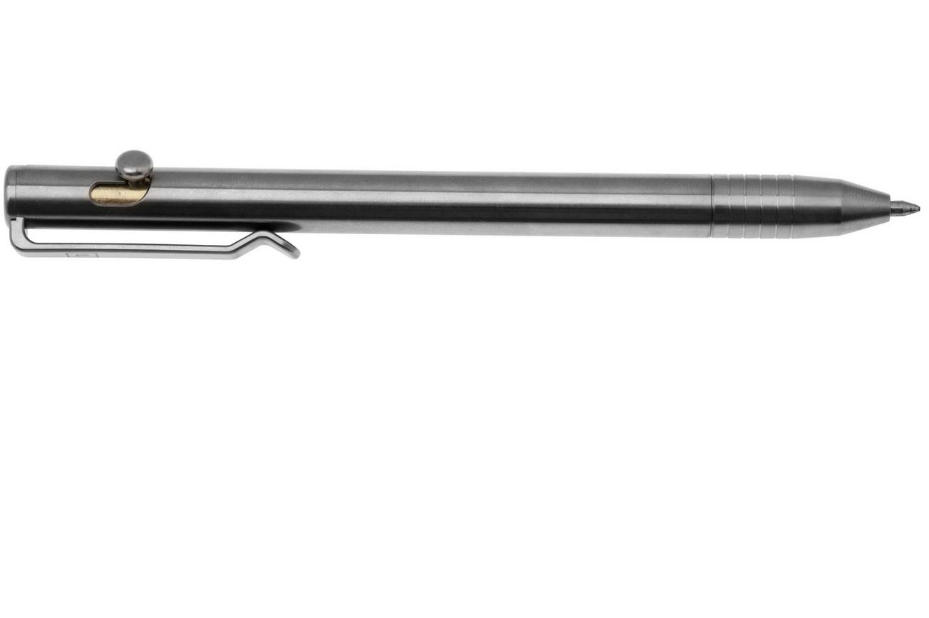 Big Idea Design Slim Bolt Action Pen SBA-RW Raw Titanium, everyday carry pen