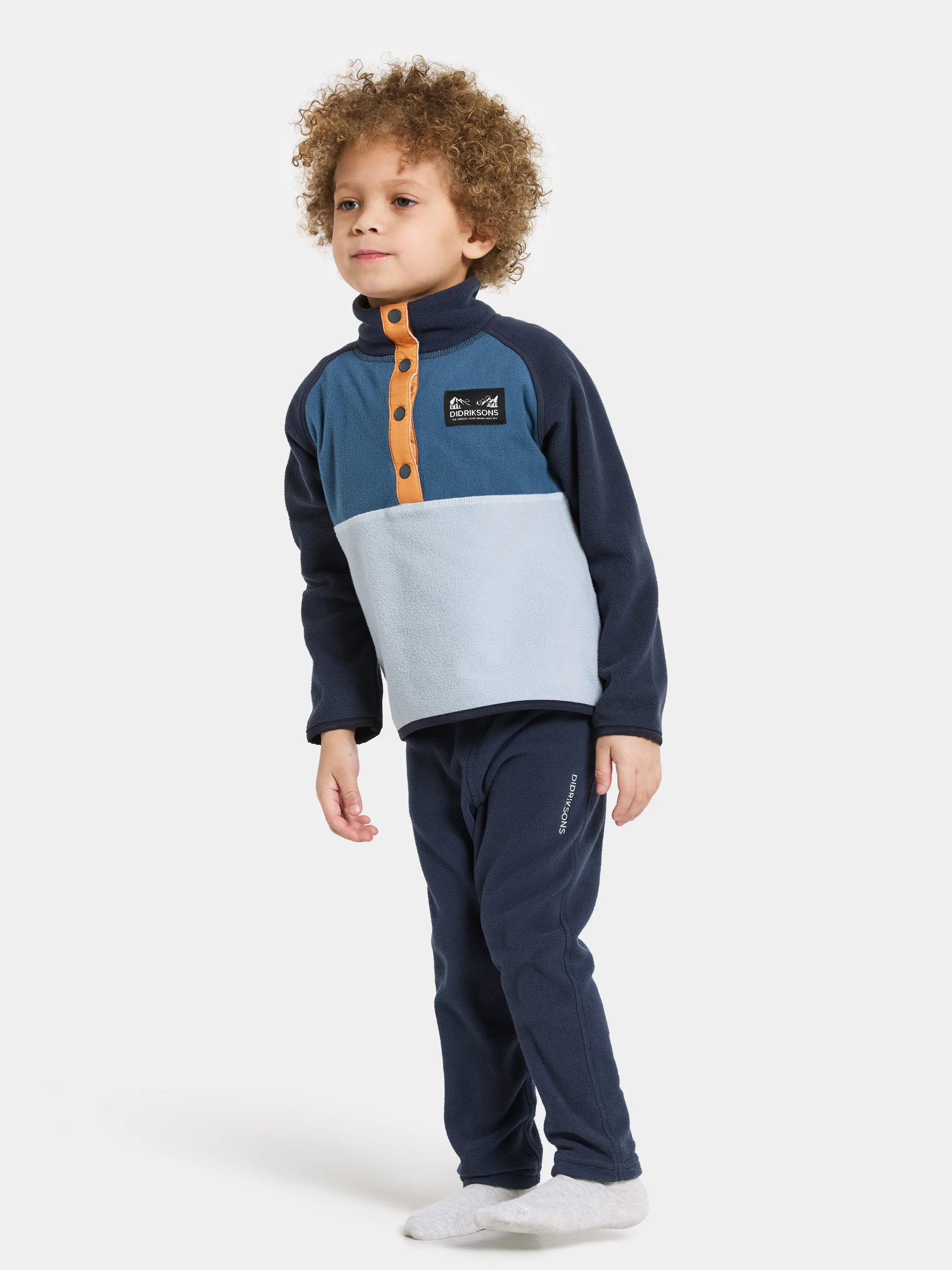 Didriksons Kids' Monte Half Button 4 Cloud Blue