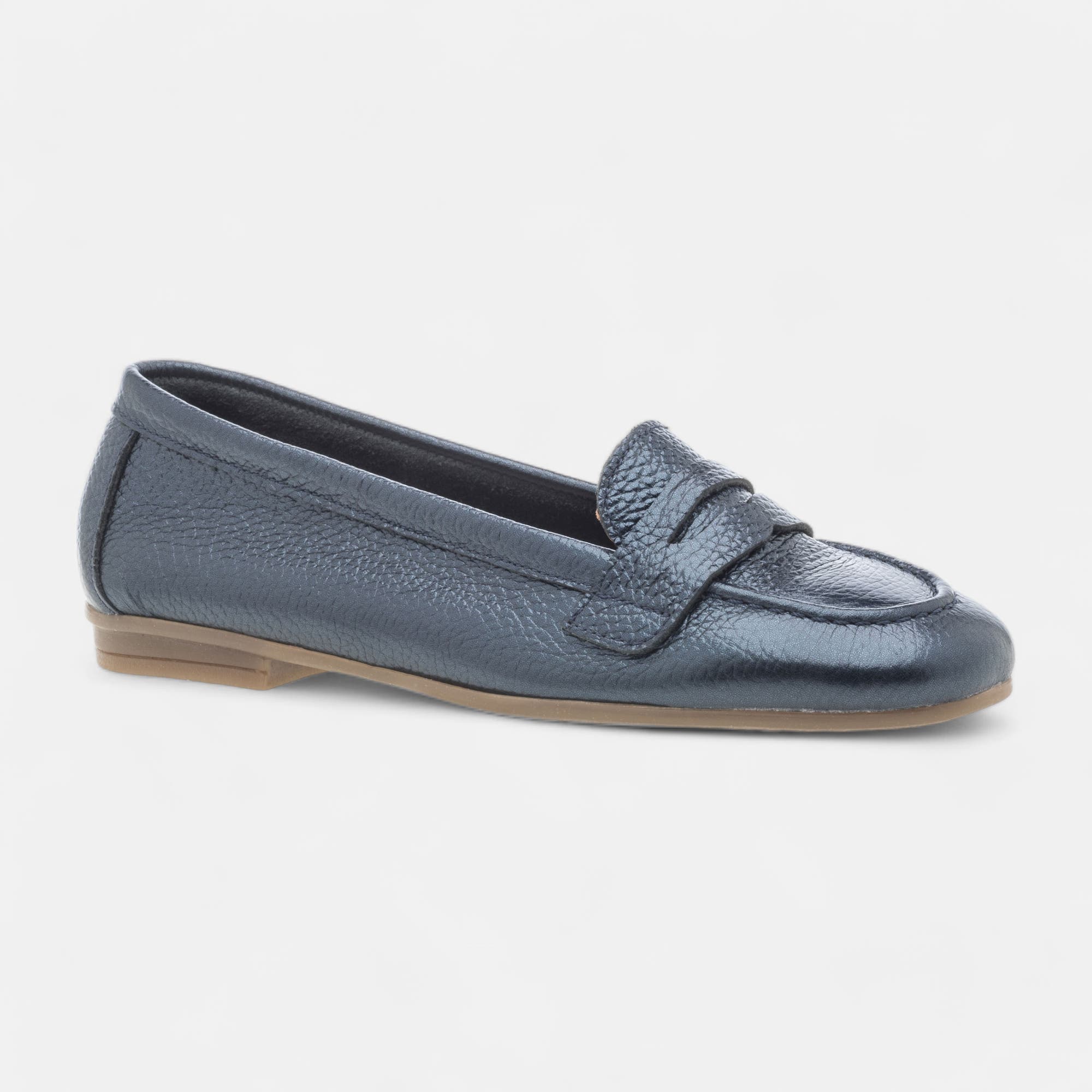 Mocassins Femme en cuir bleu marine