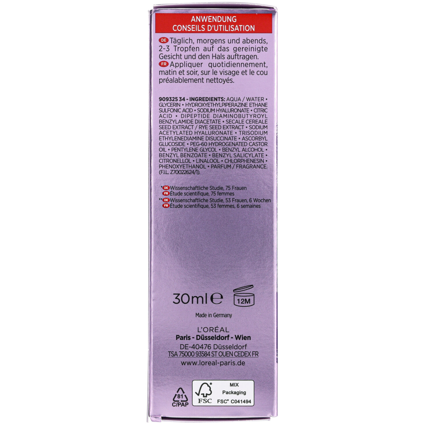 Dermo Revitalift Filler Hyaluronsäure Serum LP30