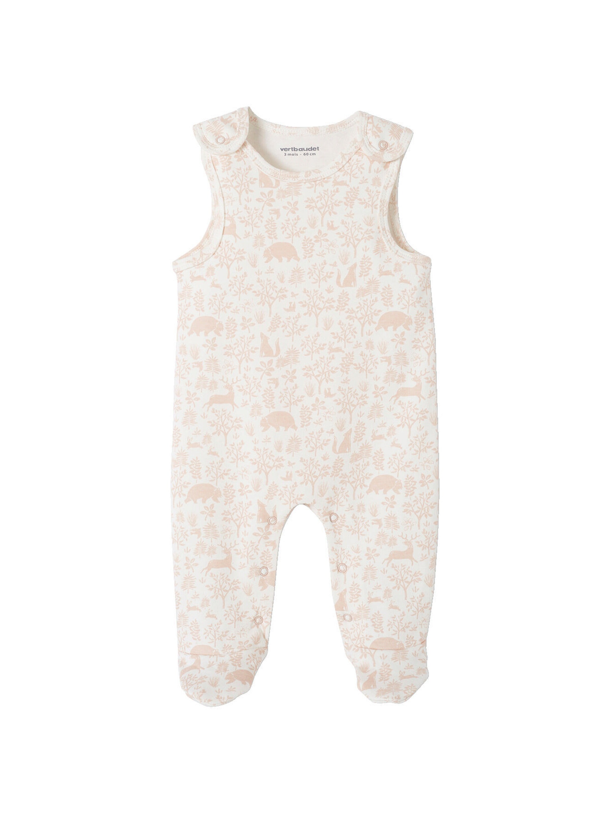 Vertbaudet Baby-Set: Strampler, Body & Schmusetuch, Bio-Baumwolle pudrig rosa