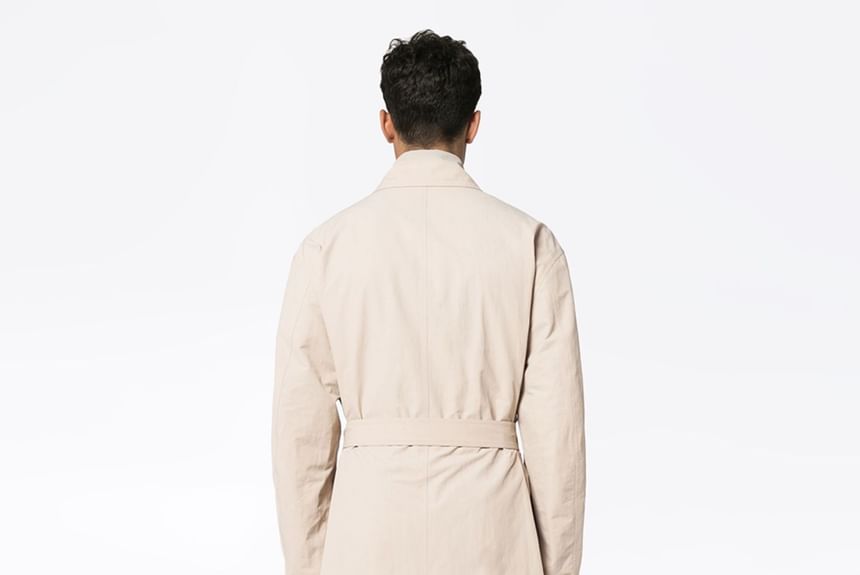 FORSETI - Lange trenchcoat met kraag en knopen