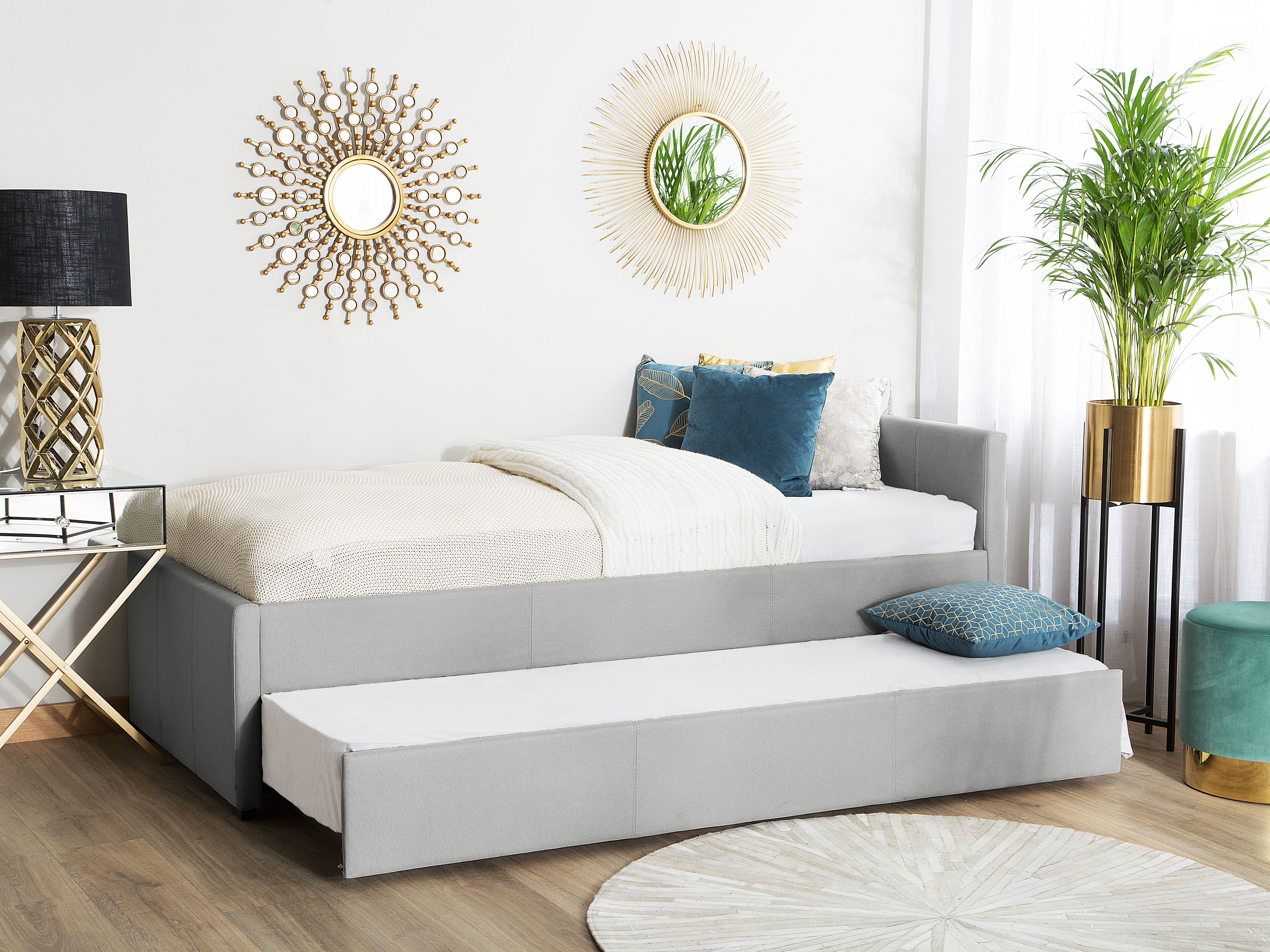 Onderschuifbed Stof MARMANDE 80 x 200 cm Lichtgrijs