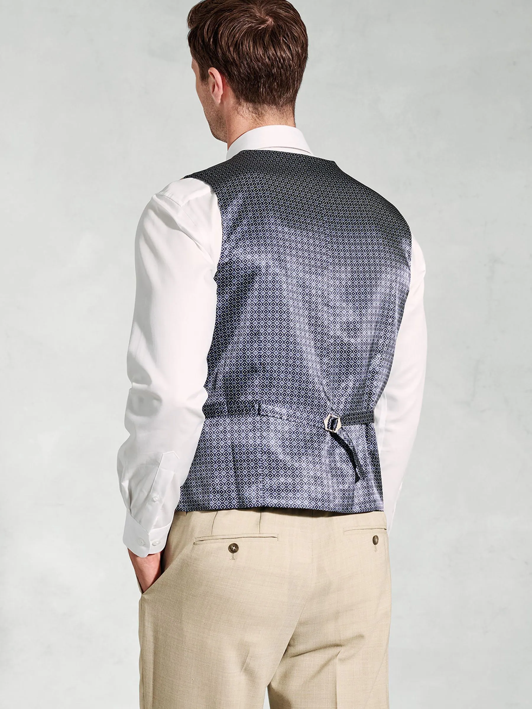 Beige - Brook Taverner Linen Blend Mixer Suit Waistcoat